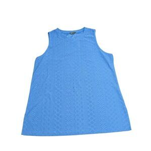 OFEEFAN Tank Tops Blue Sleeveless Loose Fit Crewneck Shirts Women's XL